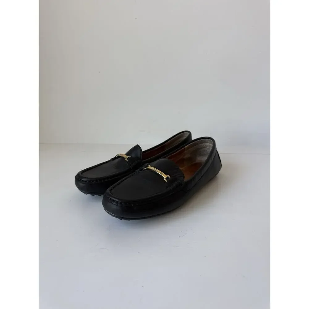 Lauren Ralph Lauren Driving Shoes Loafers BRIONY Black 6.5B 14557